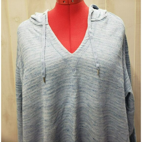 Chaps Womens Blue Hoodie Hooded Pullover Size 2X Cotton/Polyester Blend - Picture 5 of 9